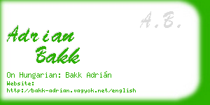 adrian bakk business card