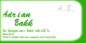 adrian bakk business card